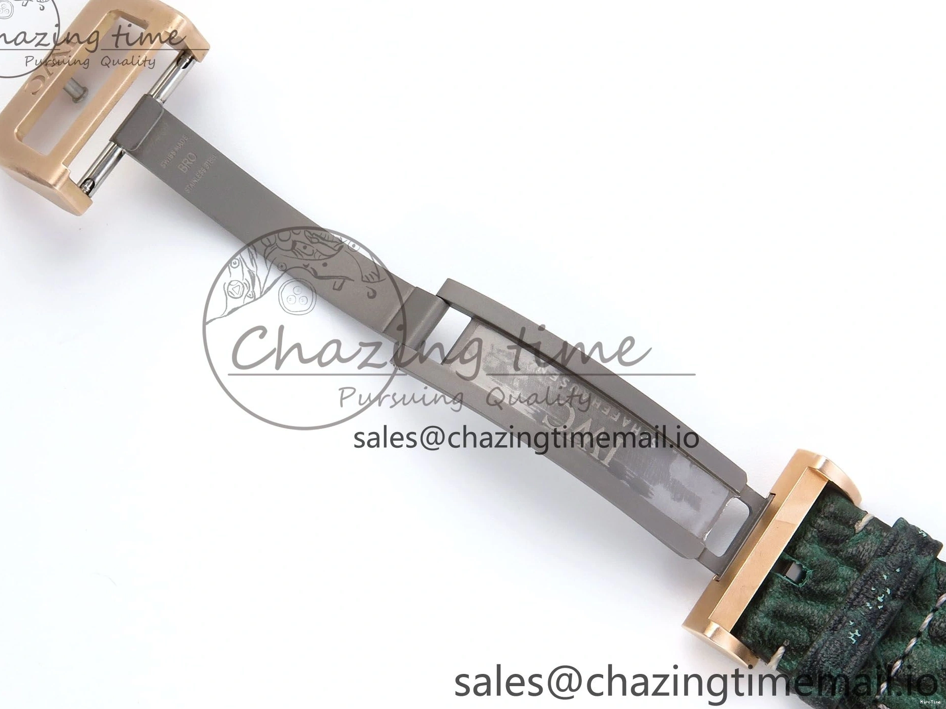 MIROTIME 0505 Durable Big Pilot IW329702 M+F 1:1 Best Edition Green Dial on Green Leather Strap MY 7006
